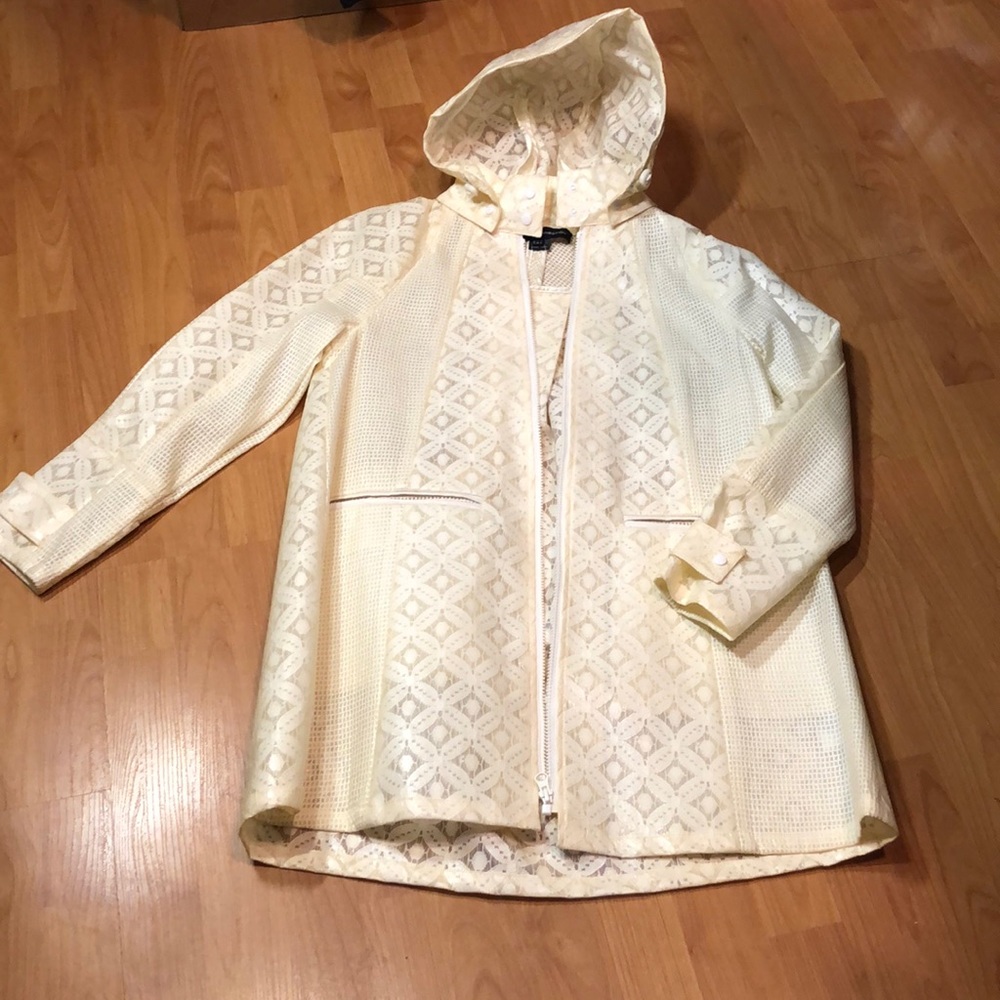 Lace semi sheer rain jacket